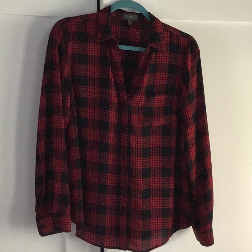 Red & Black plaid blouse